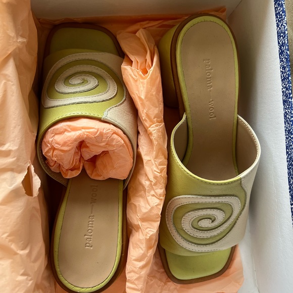 Paloma Wool Tornado Sandal in Green and White colors. Size EU 36/US 6 - Picture 2 of 7